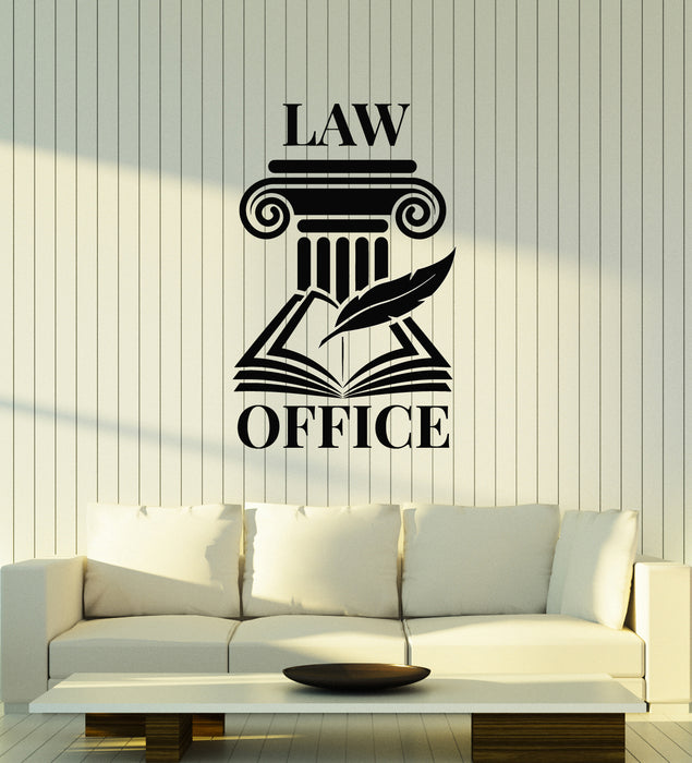 Vinyl Wall Decal Open Book Pen Lettering Law Firm Office Stickers Mural (g2033)