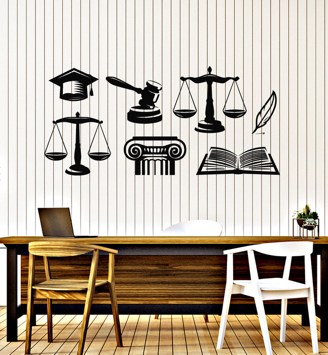 Vinyl Wall Decal Justice Court Of Justice Law Office Space Stickers Mural (g7944)