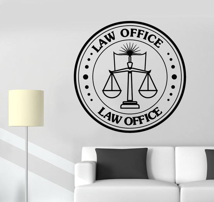 Vinyl Wall Decal Law Office Firm Libra Justice Court Decor Stickers Mural (g6464)