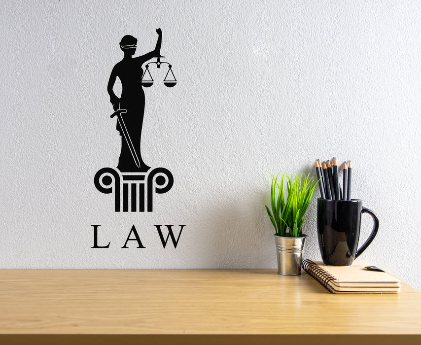 Vinyl Wall Decal Themis Justice Law Firm Court Judge Office Stickers Mural (g6600)