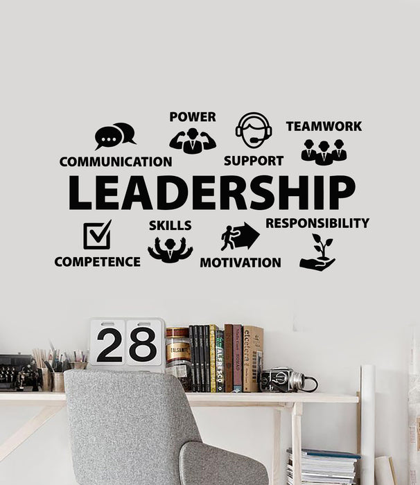 Vinyl Wall Decal Leadership Teamwork Skills Communication Support Stickers Mural (g305)