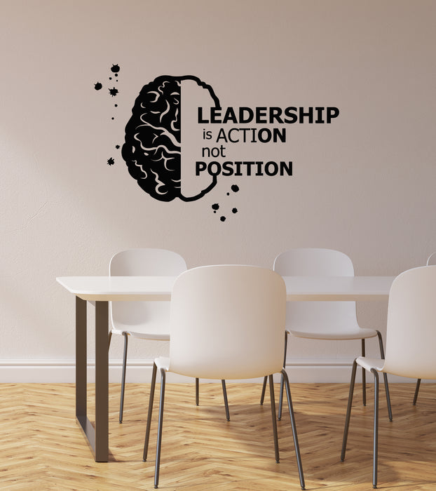 Vinyl Wall Decal Leadership Brain Brainstorm Quote Office Room Business Stickers Mural (ig6135)