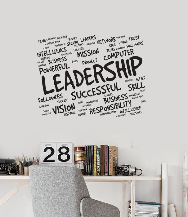 Vinyl Wall Decal Leadership Office Room Words Successful Business Stickers Mural (ig6160)