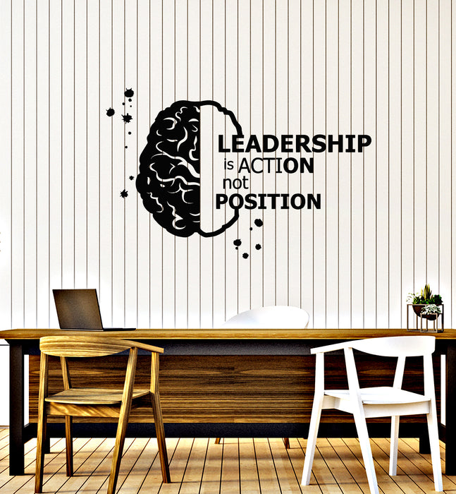 Vinyl Wall Decal Leadership Brain Brainstorm Quote Office Room Business Stickers Mural (ig6135)