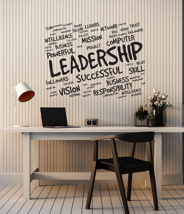 Vinyl Wall Decal Leadership Office Room Words Successful Business Stickers Mural (ig6160)