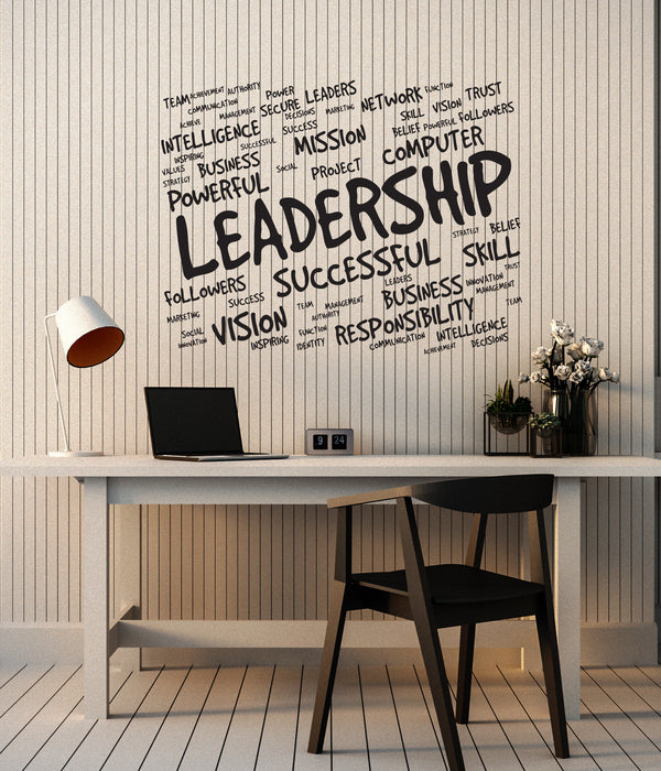 Autocollant mural en vinyle Leadership Office Room Mots Entreprise prospère Autocollants muraux (ig6160)