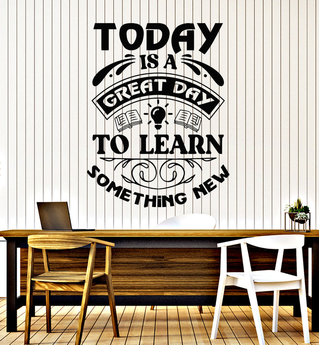 Vinyl Wall Decal Learn Something New School Decor Motivational Quote Stickers Mural (g6570)