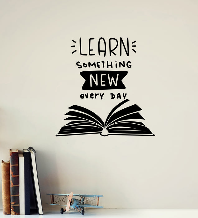 Quote Sticker About Learning Vinyl Wall Decal Learning School Classroom Quote Book Motivational Phr ...
