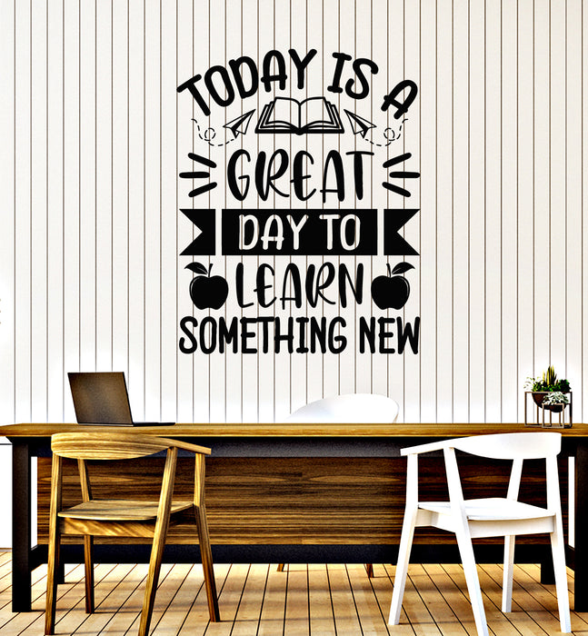 Vinyl Wall Decal Motivation Quote Learn Something Now Stickers Mural (g7914)