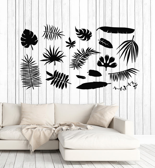 Vinyl Wall Decal Leaves Nature Ornament Interior Living Room Stickers Mural (g4552)