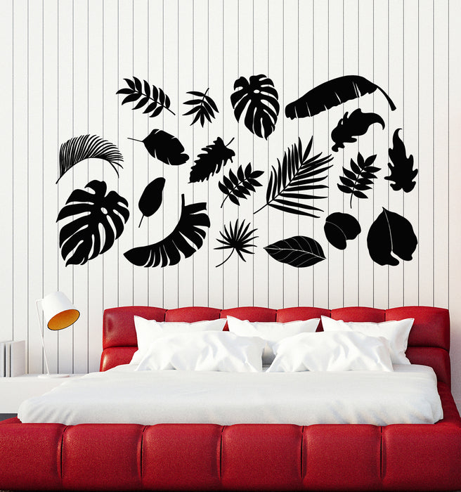 Vinyl Wall Decal Patterns Tree Tropical Palm Leaves Nature Stickers Mural (g5138)