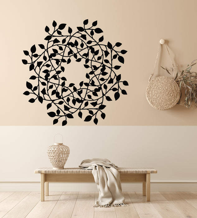 Vinyl Wall Decal Bedroom Interior Nature Tree Leaves Pattern Stickers Mural (g5311)