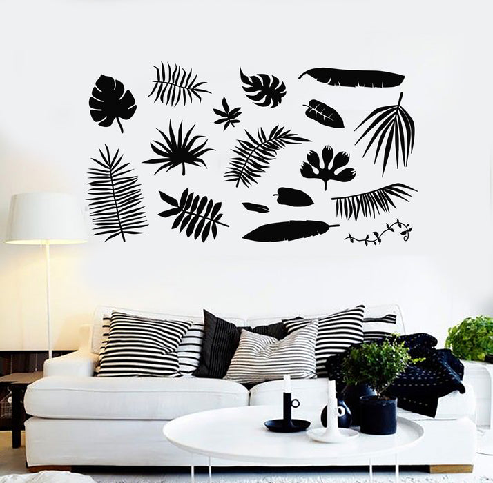 Vinyl Wall Decal Leaves Nature Ornament Interior Living Room Stickers Mural (g4552)