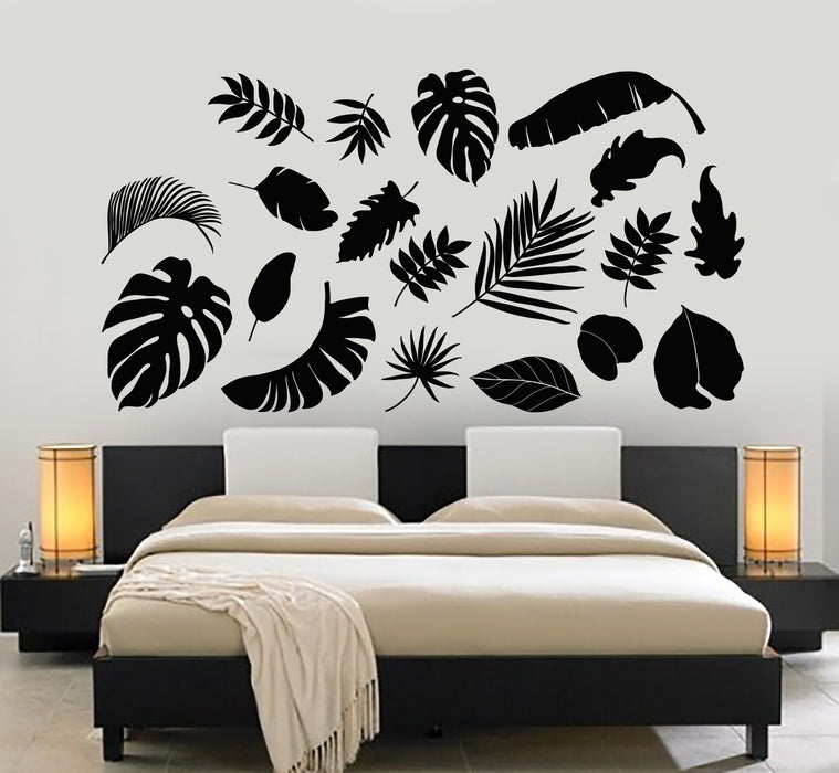Vinyl Wall Decal Patterns Tree Tropical Palm Leaves Nature Stickers Mural (g5138)