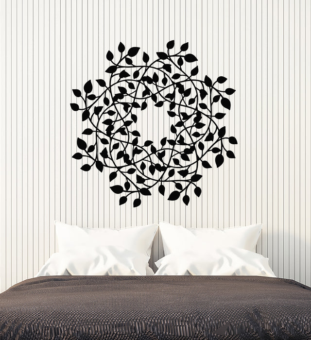 Vinyl Wall Decal Bedroom Interior Nature Tree Leaves Pattern Stickers Mural (g5311)