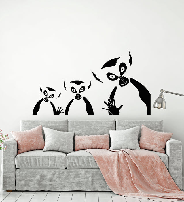 Vinyl Wall Decal Lemurs Exotic Animals Kids Room Art Stickers Mural (g3329)