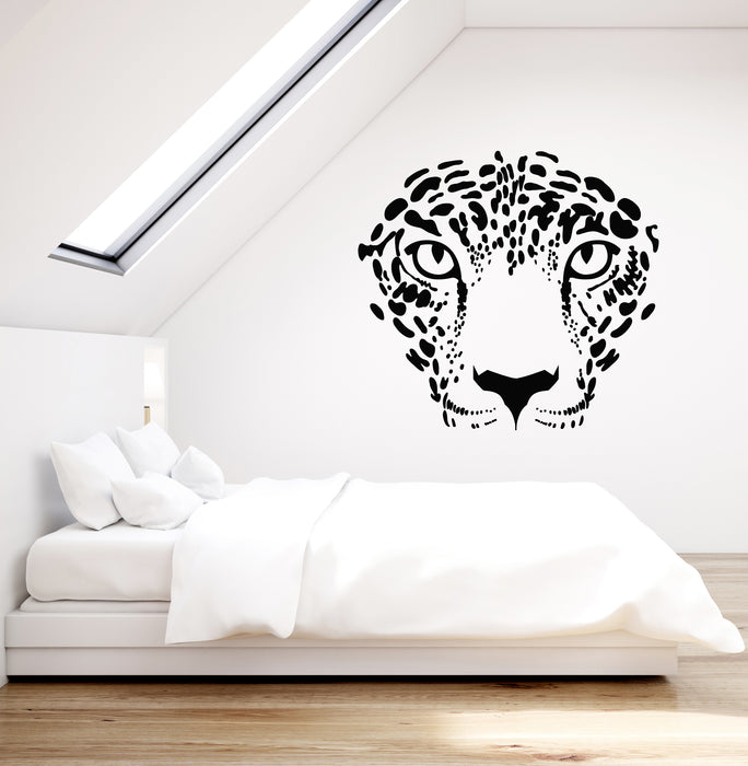 Vinyl Wall Decal Leopard Wild Animal Face Tribal Style Predator Stickers Mural (g2125)