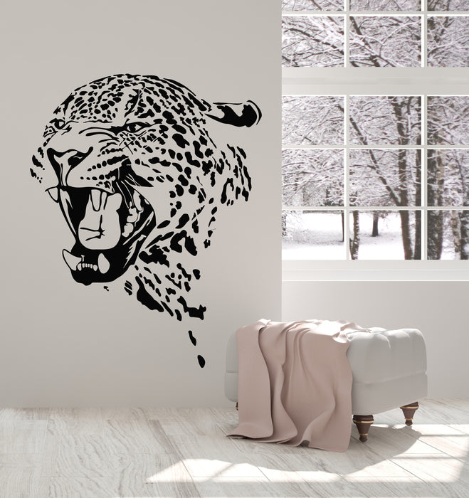 Vinyl Wall Decal Leopard Head African Animal Predator Stickers Mural (g2348)