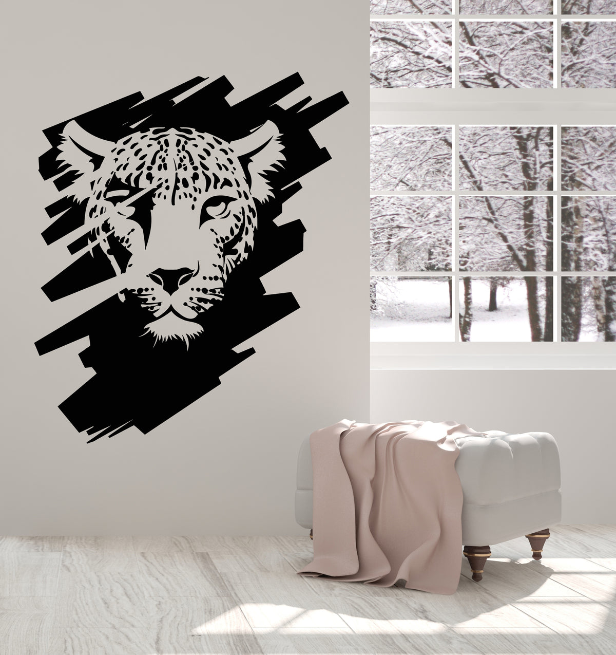 Vinyl Wall Decal Cheetah Abstract Predator Animal Leopard Head Sticker ...