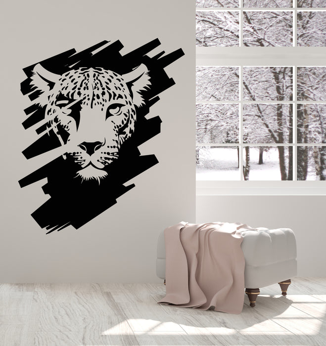 Vinyl Wall Decal Cheetah Abstract Predator Animal Leopard Head Stickers Mural (g5646)