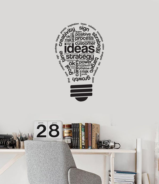 Vinyl Wall Decal Lightbulb Ideas Office Space Interior Inspirational Words Stickers Mural (ig5734)