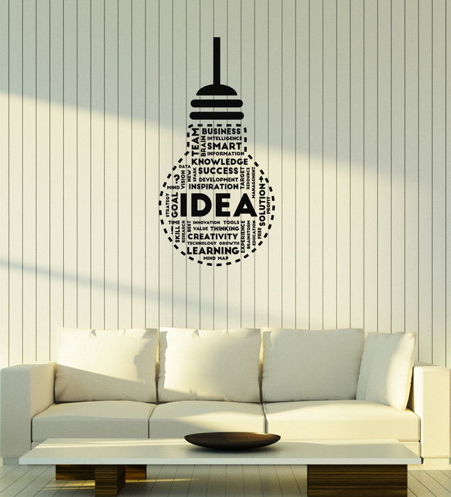 Vinyl Wall Decal Idea Lightbulb Success Words Office Quote Space Decoration Stickers Mural (ig5703)