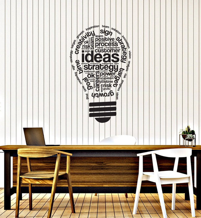 Vinyl Wall Decal Lightbulb Ideas Office Space Interior Inspirational Words Stickers Mural (ig5734)
