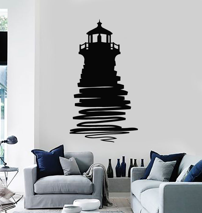 Vinyl Wall Decal Lighthouse Silhouette Castle Beach House Decor Stickers Mural (g2483)