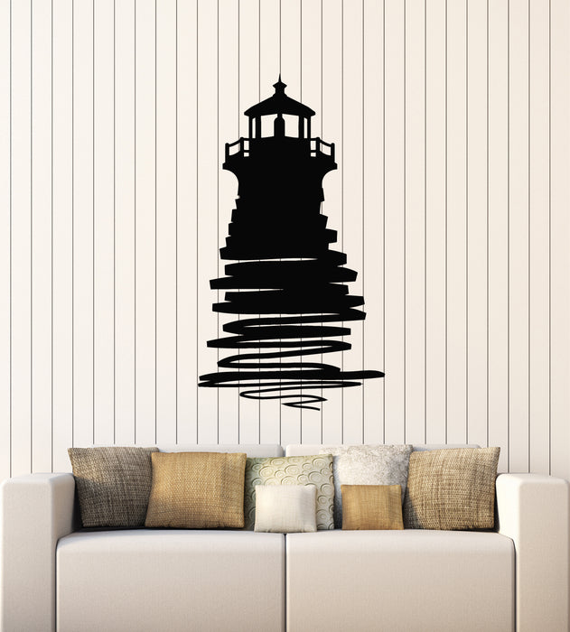 Vinyl Wall Decal Lighthouse Silhouette Castle Beach House Decor Stickers Mural (g2483)