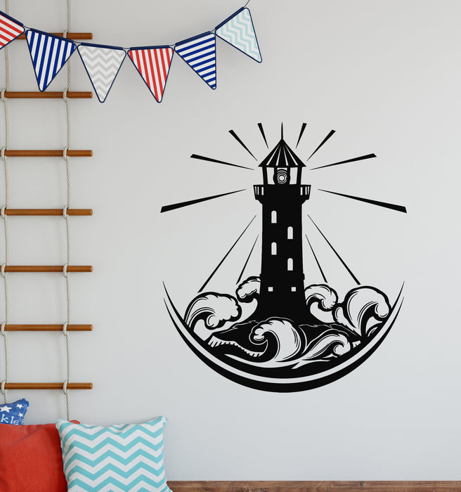 Vinyl Wall Decal Beach House Lighthouse Coast Sea Weaves Stickers Mural (g6725)