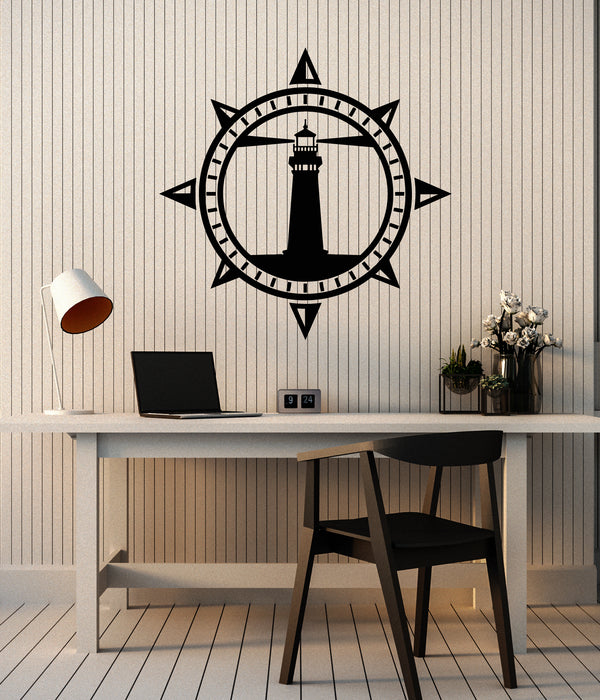Vinyl Wall Decal Castle Lighthouse Ocean Sea Style Beach House Stickers Mural (g5682)