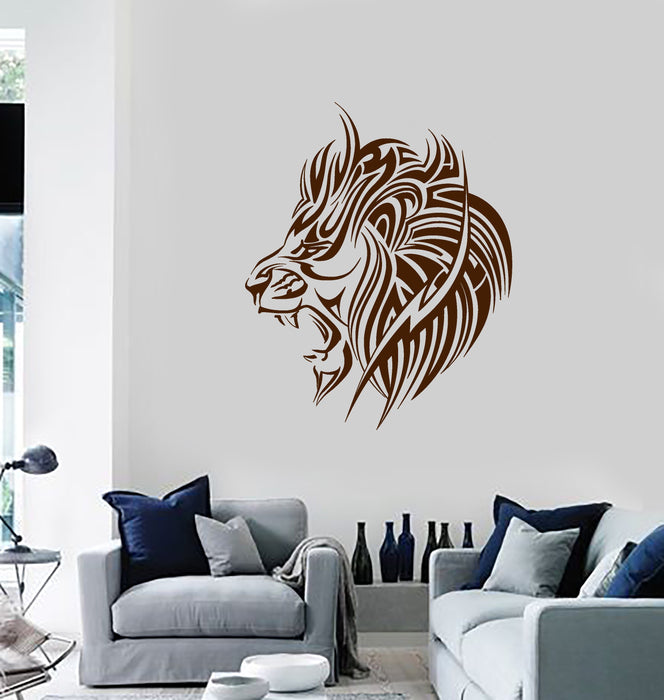 Vinyl Wall Decal Lion Head Tribal Animal Home Interior Room Art Stickers Mural (ig5817)