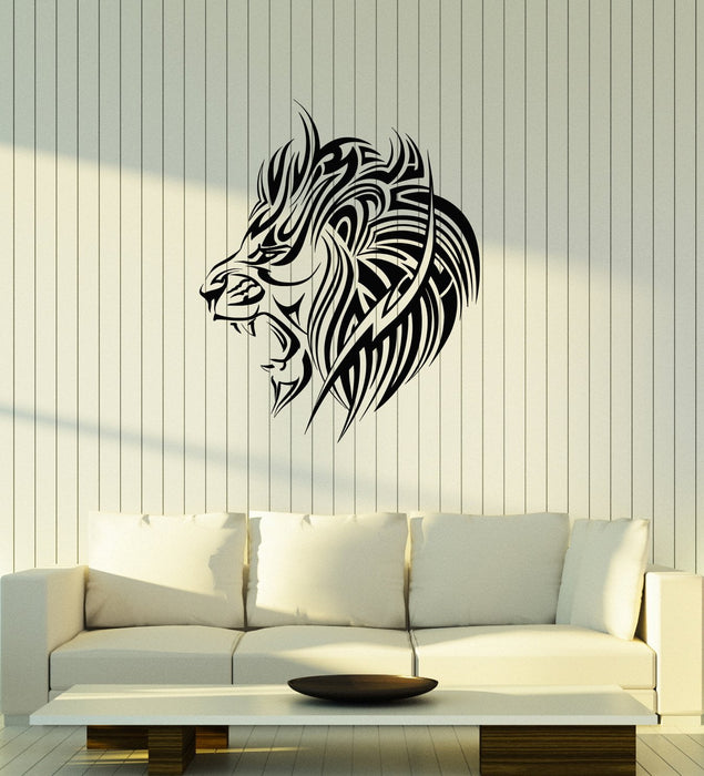 Vinyl Wall Decal Lion Head Tribal Animal Home Interior Room Art Stickers Mural (ig5817)