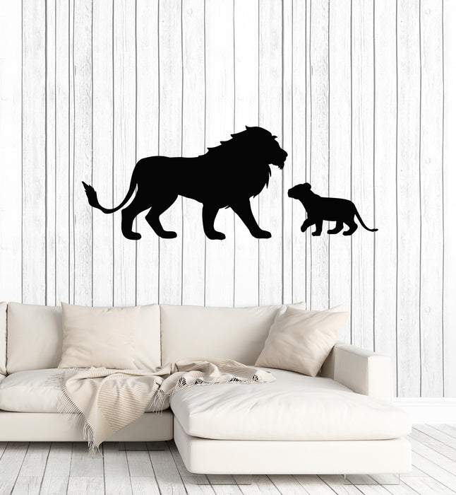 Vinyl Wall Decal Lion King African Animals Lion Cub Kids Room Stickers Mural (g1373)