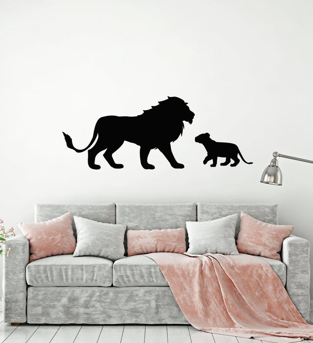 Vinyl Wall Decal Lion King African Animals Lion Cub Kids Room Stickers Mural (g1373)