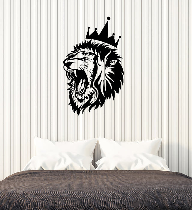Autocollant mural en vinyle Lion King Tribal Art Animal Predator Man Cave Intérieur Autocollants Mural (ig5958)