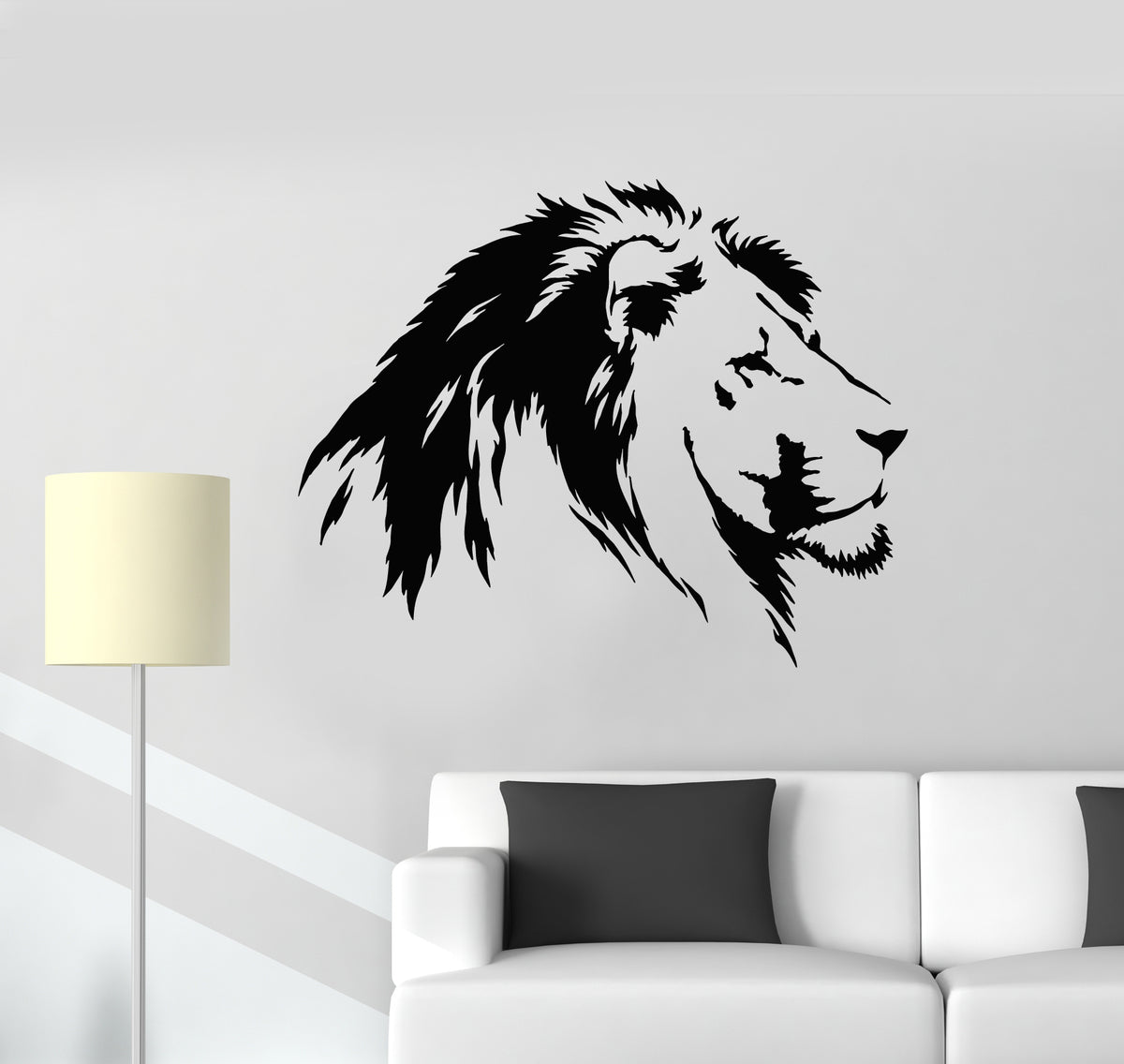 Vinyl Wall Decal Lion Head Predator King Of Jungle Animal Tribal Zoo S ...
