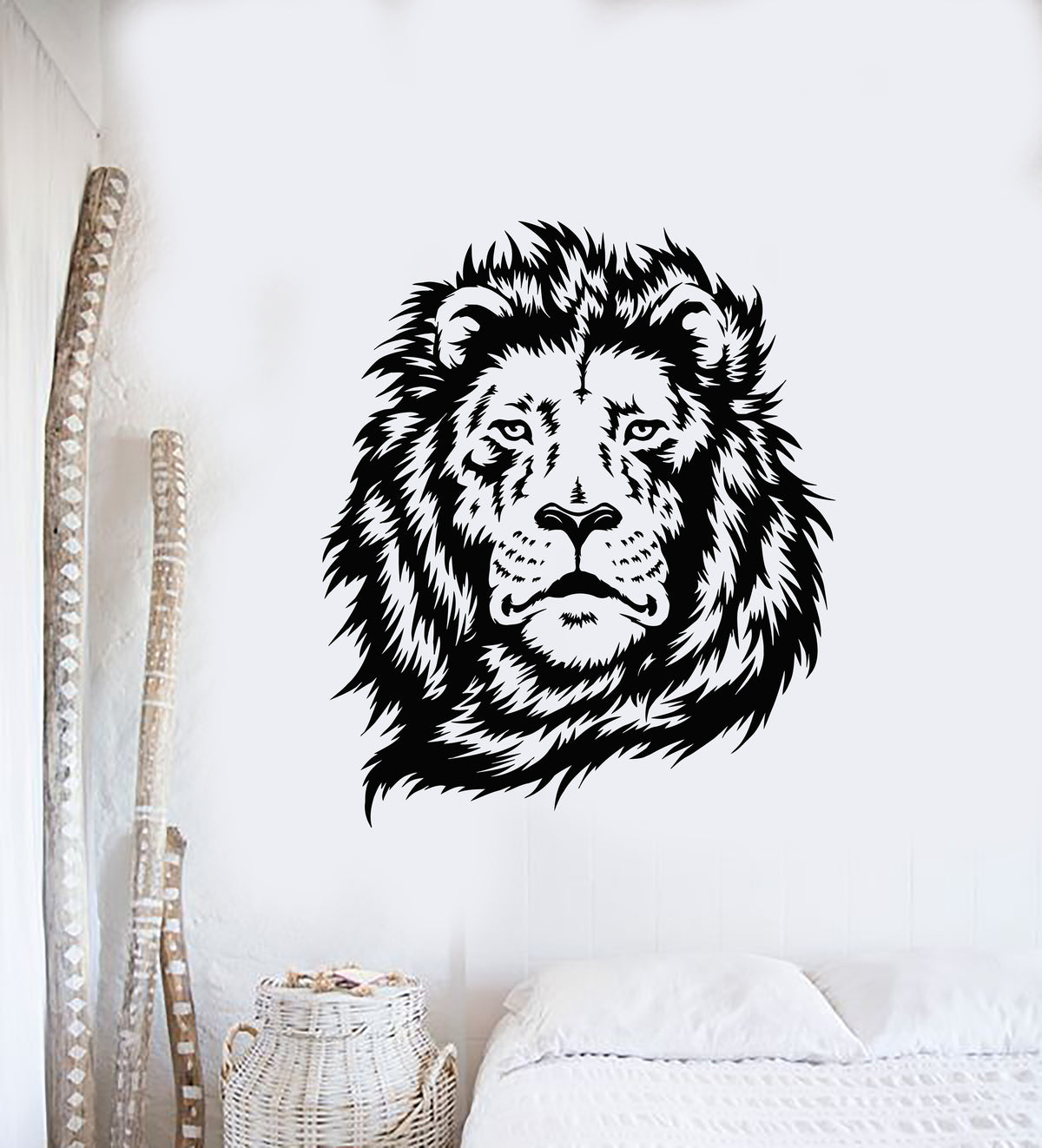 Vinyl Wall Decal Lion Predator Animal King Head Tribal Stickers Mural ...