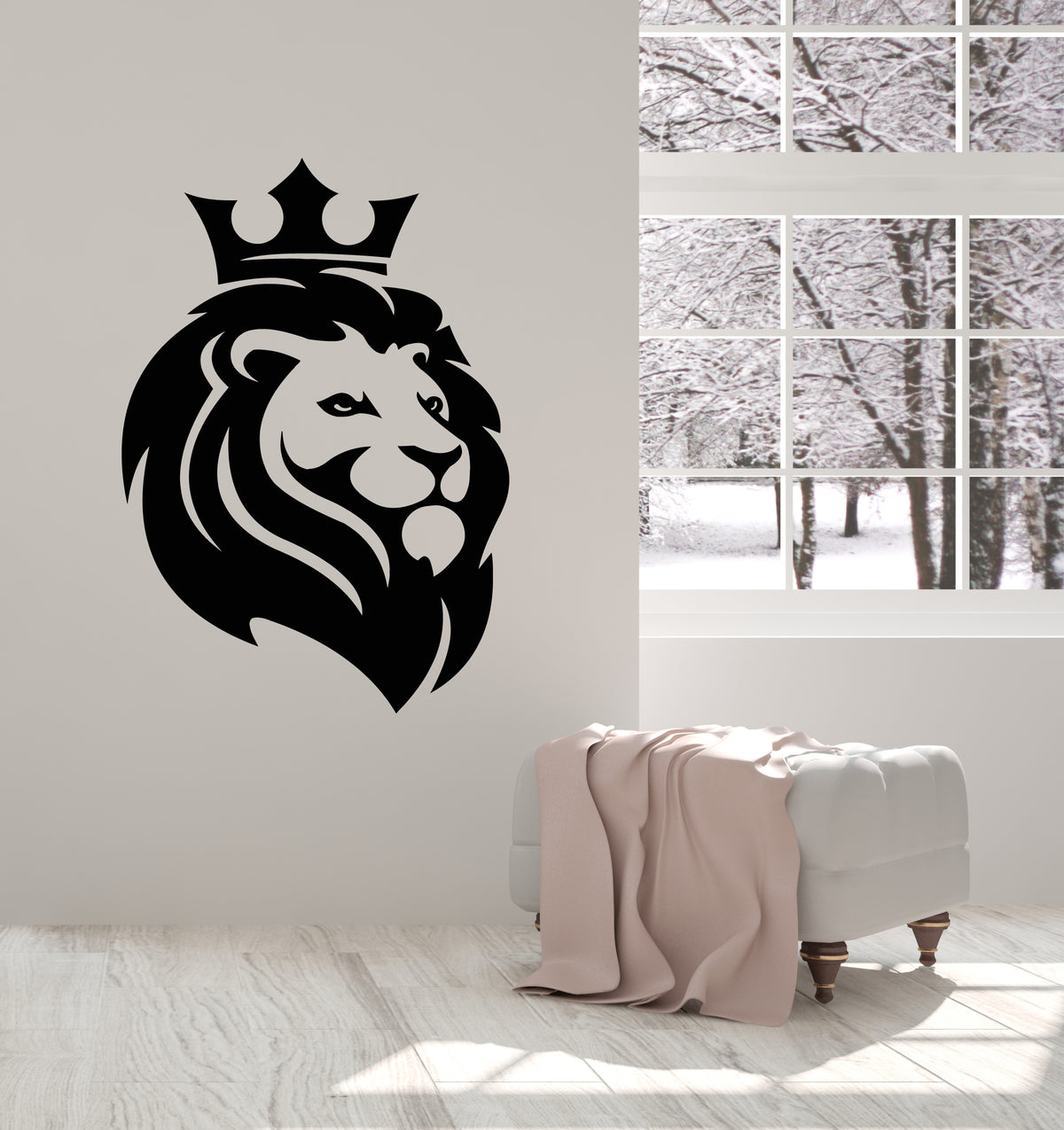 Vinyl Wall Decal Lion Head King Of Jungle Animal Tribal Symbol Sticker ...
