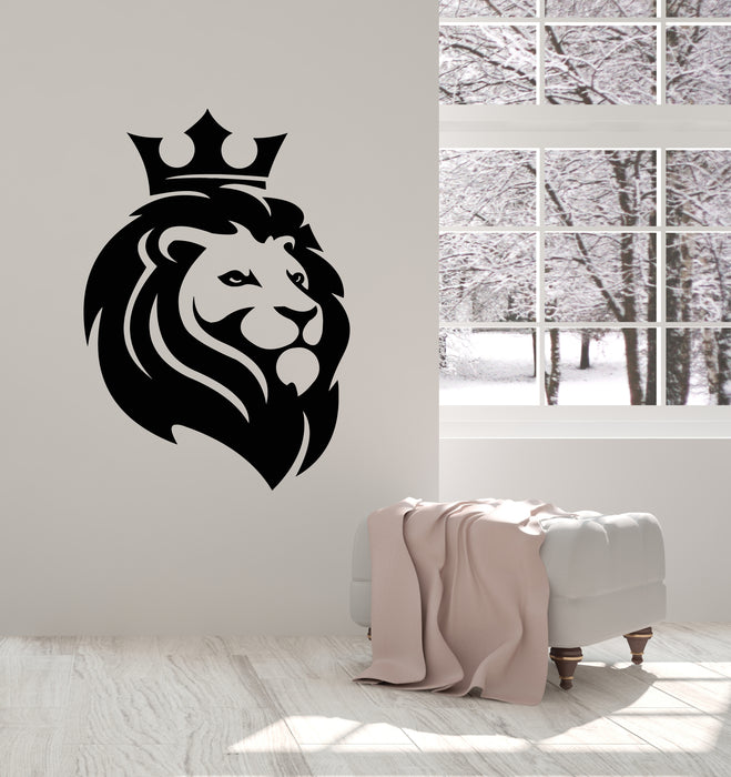 Vinyl Wall Decal Lion Head King Of Jungle Animal Tribal Symbol Stickers Mural (g2052)