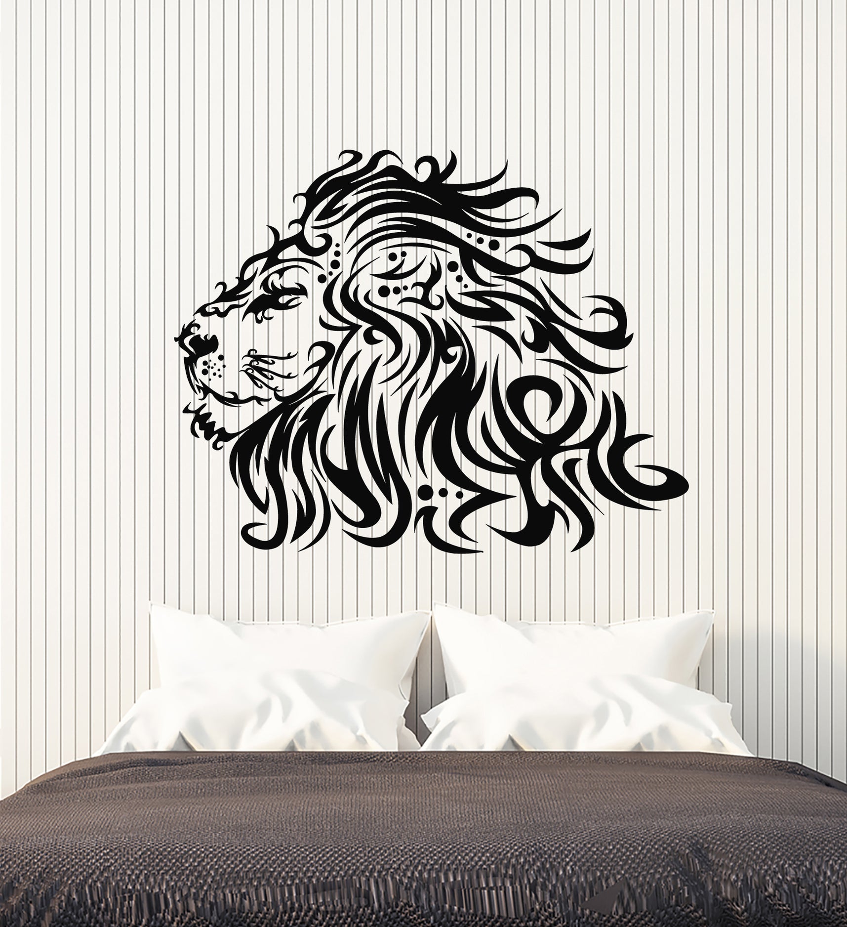 Vinyl Wall Decal Wild African Lion Head Animal Predator Stickers Mural ...