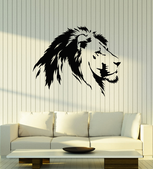 Vinyl Wall Decal Lion Head Predator King  Of Jungle Animal Tribal Zoo Stickers Mural (g1234)