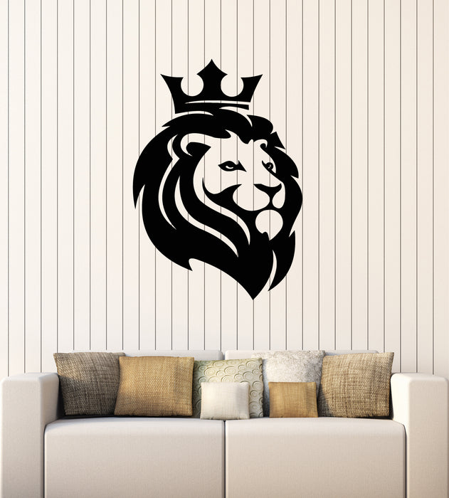 Vinyl Wall Decal Lion Head King Of Jungle Animal Tribal Symbol Stickers Mural (g2052)