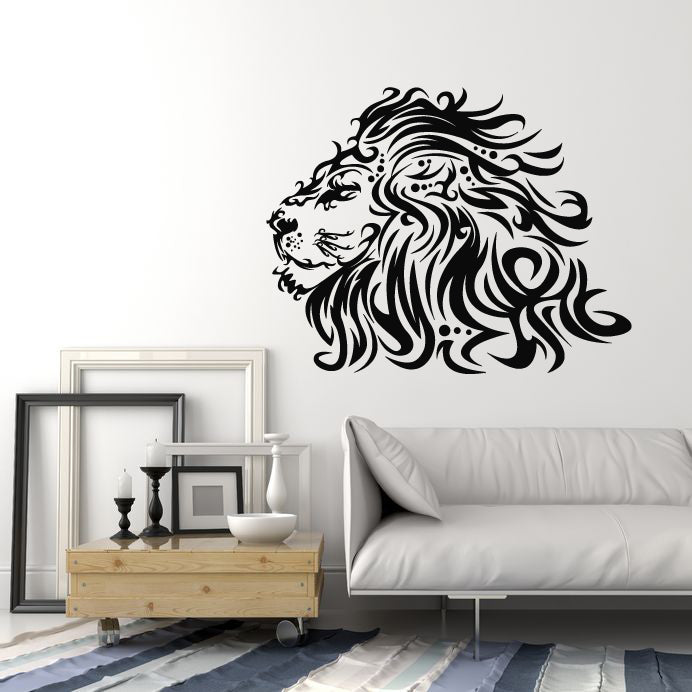 Vinyl Wall Decal Wild African Lion Head Animal Predator Stickers Mural (g2196)