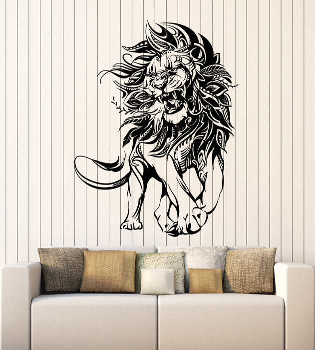 Vinyl Wall Decal Lion Animal Predator Tribal King Of Jungle Stickers Mural (g2535)