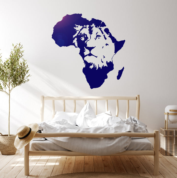Vinyl Wall Decal Lion King Of The Jungle Africa African Animal Bedroom Stickers (1253ig)