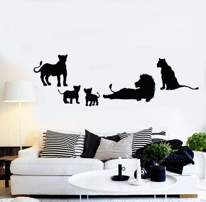 Vinyl Wall Decal Lion Family Pride Kids Decor African Animals Stickers Mural (g5438)