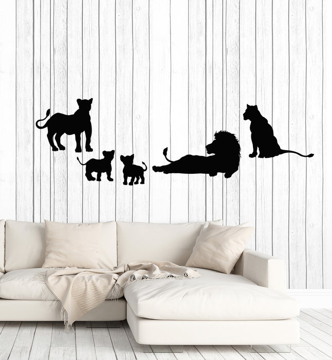Vinyl Wall Decal Lion Family Pride Kids Decor African Animals Stickers Mural (g5438)