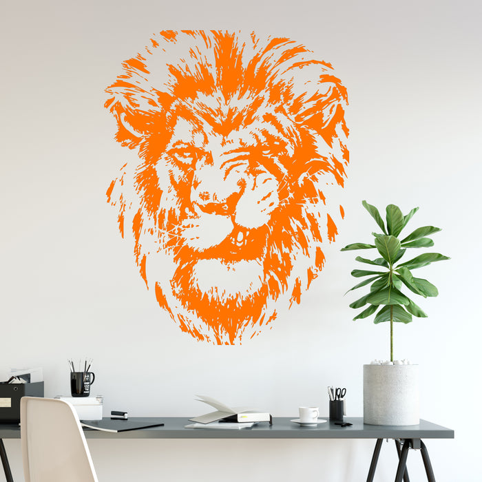 Vinyl Wall Decal Lion Grin African Animal Man Cave Home Room Decor Idea Stickers Mural (ig6491)