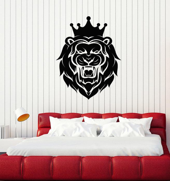 Vinyl Wall Decal Predator King Tribal Simbol Lion Head Stickers Mural (g3686)